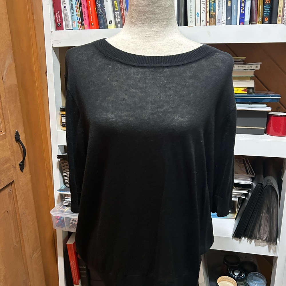 JCrew Short-sleeve silk-blend crewneck sweater Size 3x Sheer Preppy Quiet Luxury